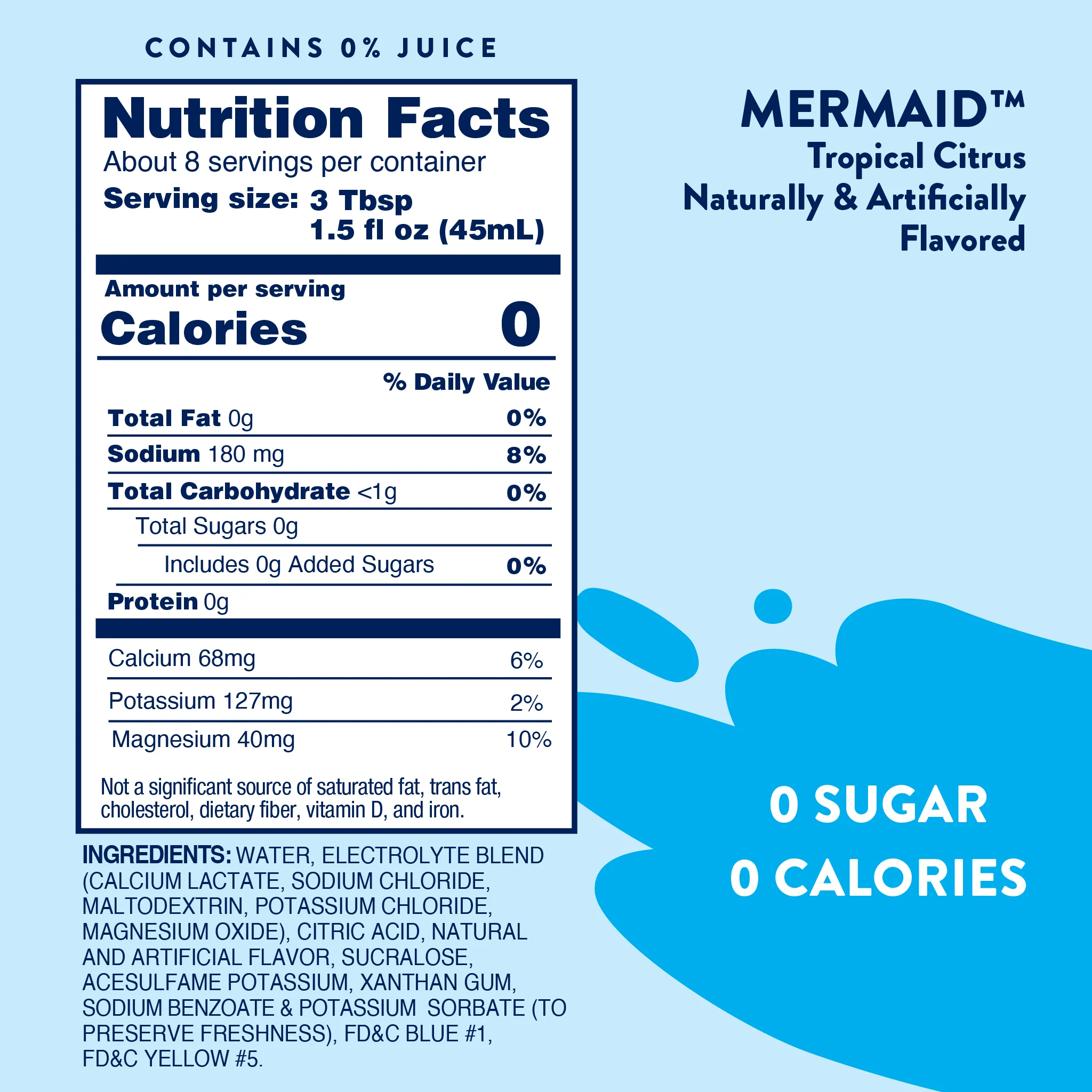Sugar Free Mermaid Hydration Syrup with Electrolytes - 375 ml - Image 8