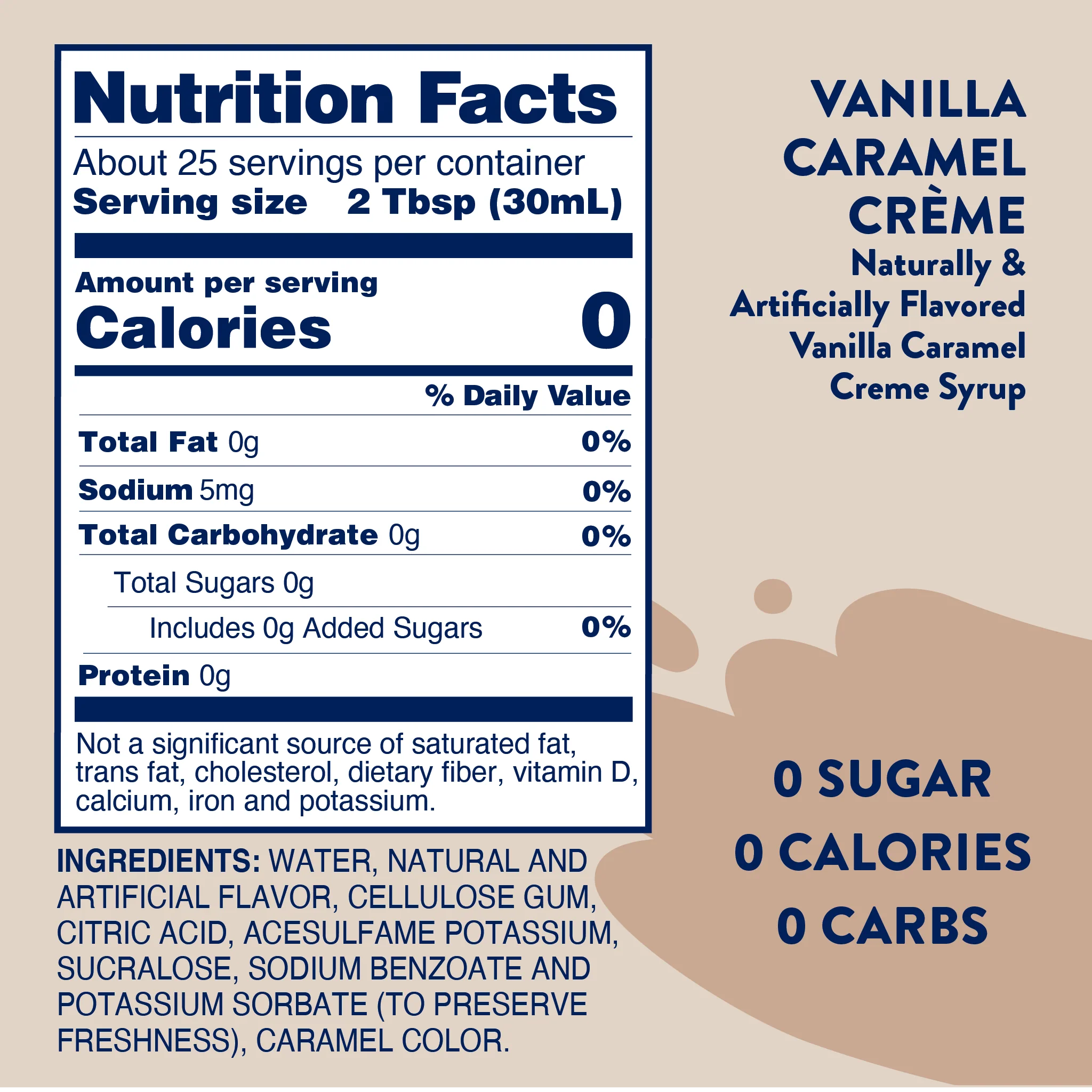 Sugar Free Vanilla Caramel Creme Syrup - Image 6
