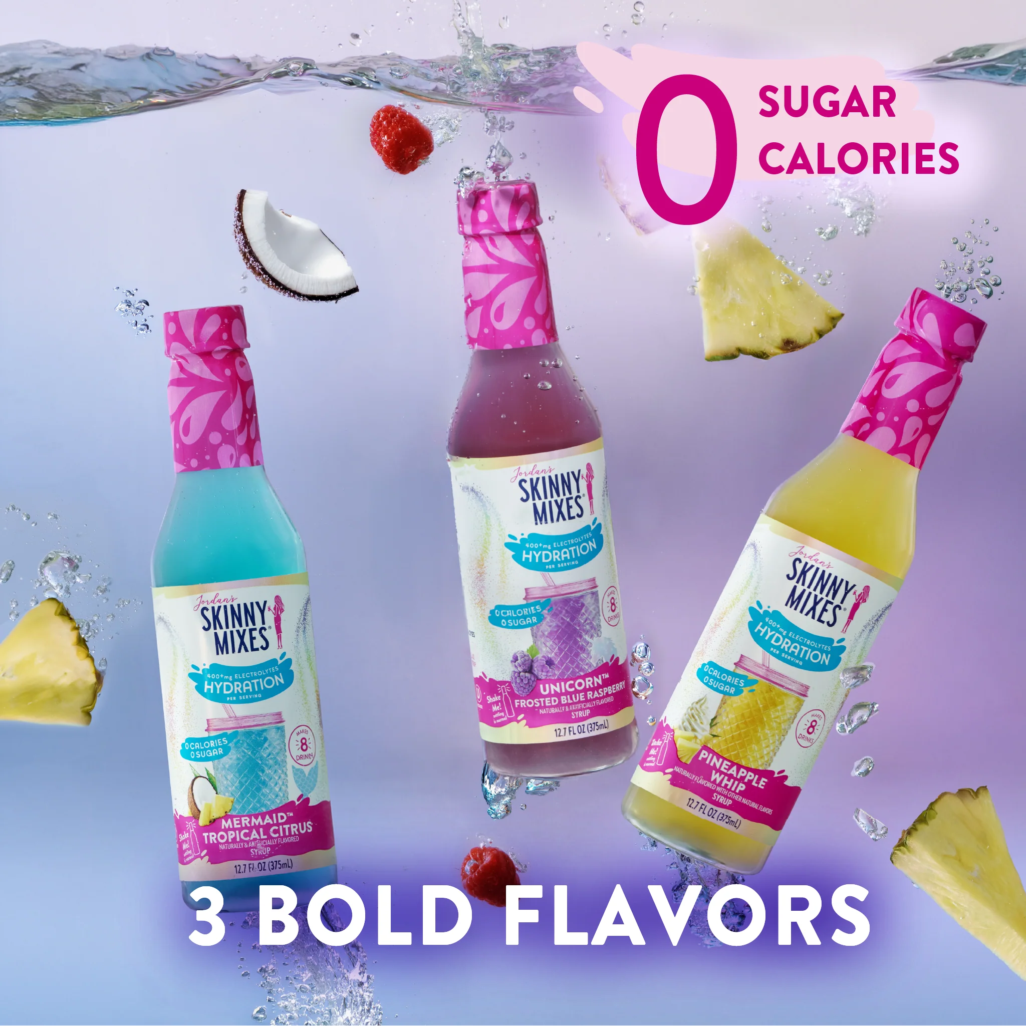 Sugar Free Unicorn Hydration Syrup with Electrolytes - 375 ml - Image 3